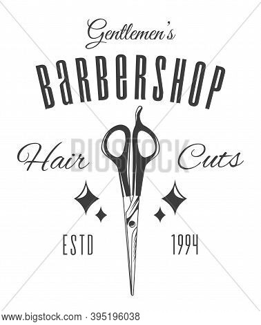 Barber Scissors, Rhombic Patterns, Estd 1994, The Inscription Gentlemen S Barbershop, Hair Cutting. 
