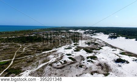 Mata De Sao Joao, Bahia / Brazil - Octuber 2, 2020: Aerial View Of Dunes In The District Of Santo An