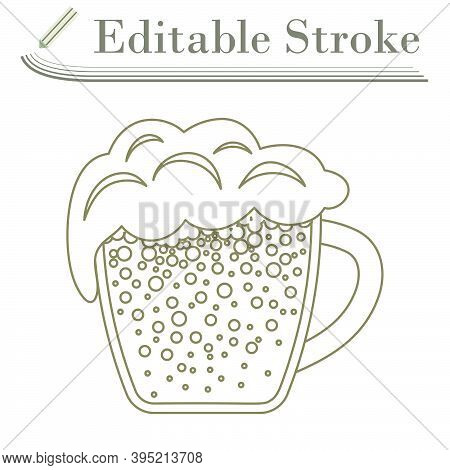 Mug Of Beer Icon. Editable Stroke Simple Design. Vector Illustration.