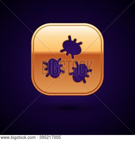 Gold Bacteria Icon Isolated On Black Background. Bacteria And Germs, Microorganism Disease Causing, 