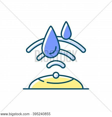 Water Sensor Rgb Color Icon. Detecting Rain Falling. Alerting When Touching Different Liquids. Weath
