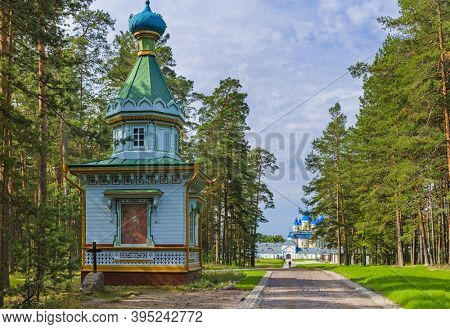 Chapel in Konevsky Monastery on Konevets Island on Lake Ladoga - Russia - architecture background