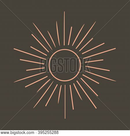 Hand Drawn Sun Poster Symbolic Representation Vector