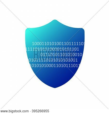 Security Data Concept. Information Protection. Isolated Shield With Binary Code. Stock Vector Illust