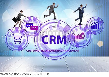 CRM custromer relationship management concept with businessman