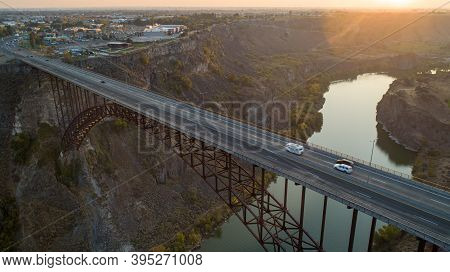 Truss Bridge Leading Into Twin Falls Idaho