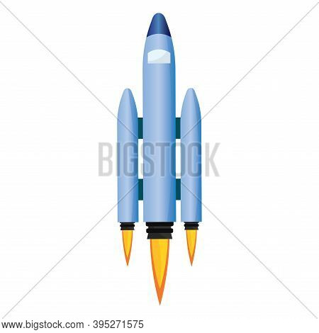 Isolated Space Rocket Silver Road To Sapace Icon - Vector