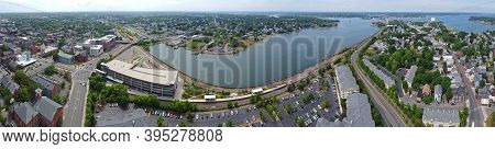 Aerial View Panorama Of North River And Danvers River At Salem Harbor In City Of Salem, Massachusett