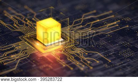 Hi-tech Central Computer Processors CPU concept. 3d rendering