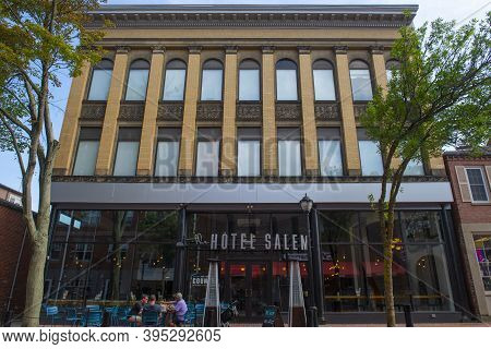 Salem, Ma, Usa - Jul. 19, 2019: Hotel Salem On Essex Street In Historic City Center Of Salem, Massac