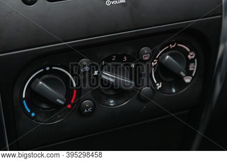 Novosibirsk, Russia - November 16, 2020: Suzuki X4,conditioner And Air Flow Control In A Modern Car