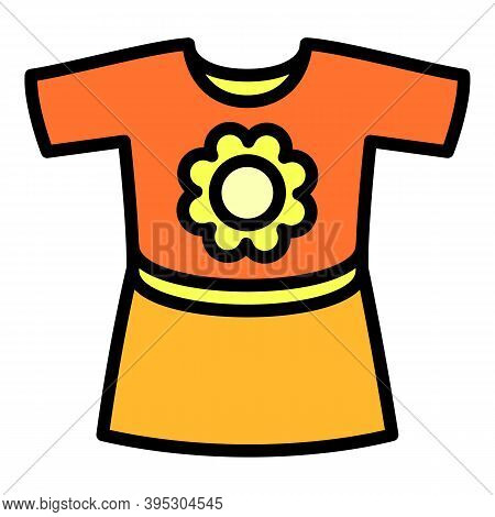 Baby Girl Dress Icon. Outline Baby Girl Dress Vector Icon For Web Design Isolated On White Backgroun