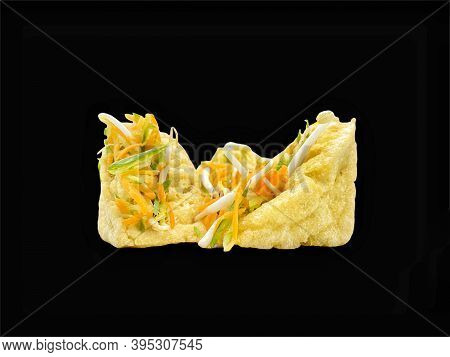 Malay Cuisine Or Stuffed Tofu Called Tauhu Sumbat On Black Background