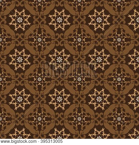 Modern Flower Patterns On Central Java Batik With Good Blend Color Design.