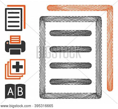 Vector Wire Frame Copy Document. Geometric Hatched Frame Flat Network Generated With Copy Document I
