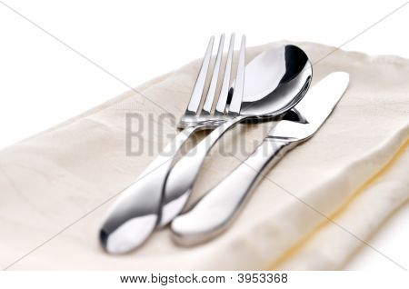 Silverware On A Napkin