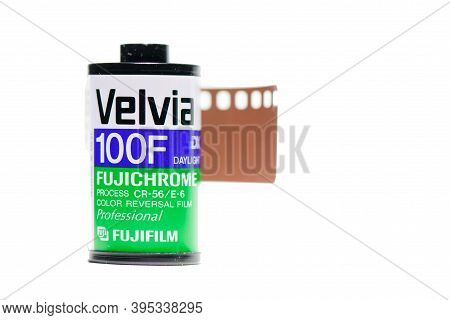 Fujifilm Velvia Photographic Film On White Background