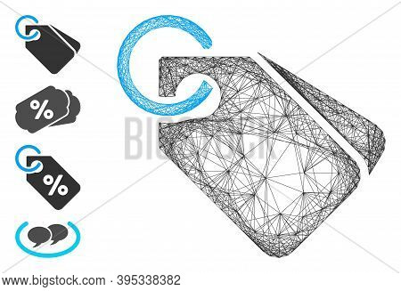 Vector Wire Frame Tags. Geometric Wire Frame Flat Network Based On Tags Icon, Designed From Intersec