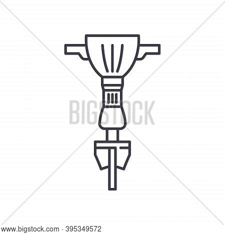Concrete Breaker Icon, Linear Isolated Illustration, Thin Line Vector, Web Design Sign, Outline Conc