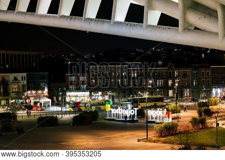 LIEGE, BELGIUM - February 24, 2018: Railway station Liege-Guillemins