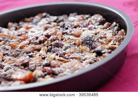 Vánoční dort panforte - plný cukrátek - sladká jídla