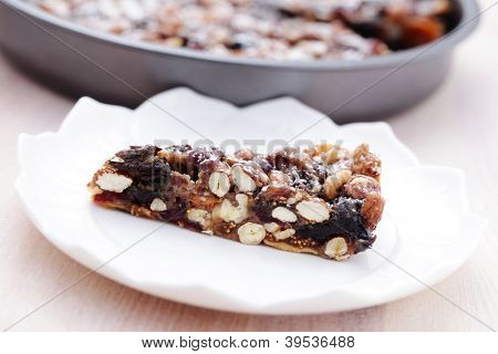 Vánoční dort panforte - plný cukrátek - sladká jídla