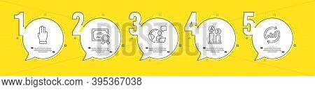 Certificate, Three Fingers And Ab Testing Line Icons Set. Timeline Process Infograph. Update Data Si