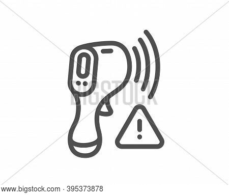 Electronic Thermometer Line Icon. Temperature Scanner Sign. Fever Measuring Symbol. Quality Design E