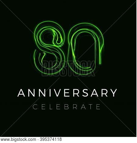 Eighty Anniversary Poster For Party. 80th Years Sign.eightieth Birthday Celebrate. Discount Eighty P