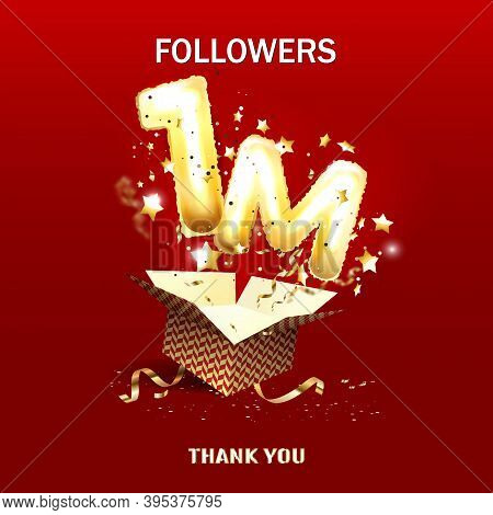 Thank You Followers Peoples, 1m Online Social Group, Happy Banner Celebrate