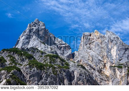 Landscape With Mountains And Trees In The Berchtesgaden Alps, Germany.