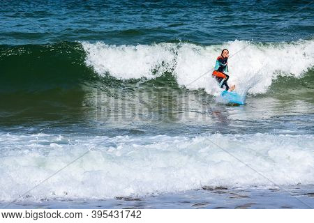 Hossegor, France 17.05.2020 French Surfers, Enjoying The Fantastic Surfing Conditions , Perfect Blue