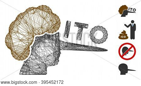Vector Wire Frame Ito Liar. Geometric Wire Frame Flat Network Made From Ito Liar Icon, Designed From