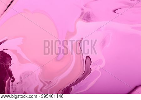 Monochrome Pink Marble Background.mixed Nail Polishes,make Up Concept.beautiful Stains Of Liquid Nai
