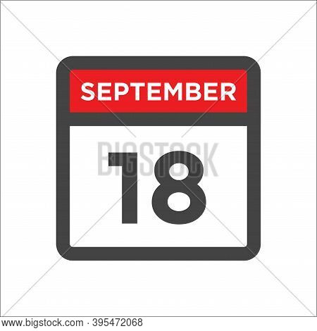 September 18 Calendar Icon With Day & Month Sept 18