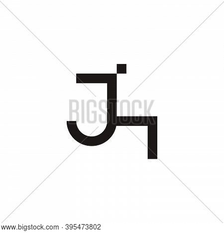 Letter Jh Simple Geometric Linear Logo Vector