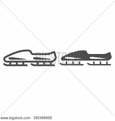 Bobsleigh Sled Line And Solid Icon, Winter Sport Concept, Bobsled Sign On White Background, Bobsleig