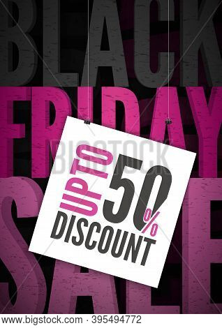 Black Friday Sale Banner For Social Media Stories Vector Illustration