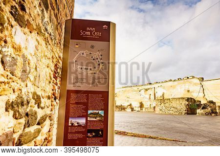 Fuengirola, Malaga, Spain - January 25, 2020: Sohail Castle, Historical Fortification For Coastal De