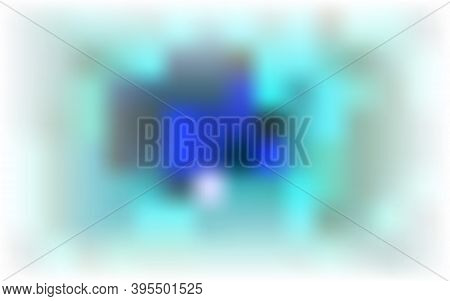 Color Abstract Blurred Background. Heavenly Blue, Tidewater Green Random Stains, Spots On White Base