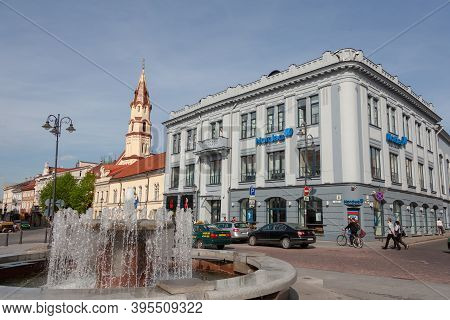 Vilnius, Lithuania - May 12, 2011: Beautifuul Streets Of Vilnius, Capital City Of Lithuania