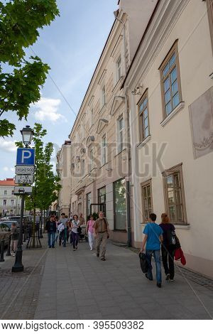 Vilnius, Lithuania - May 12, 2011: Beautifuul Streets Of Vilnius, Capital City Of Lithuania