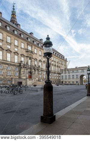 Copenhagen, Denmark - Oct 19, 2018: The Rigsdagsgarden Area. State Government Office (folketinget) B