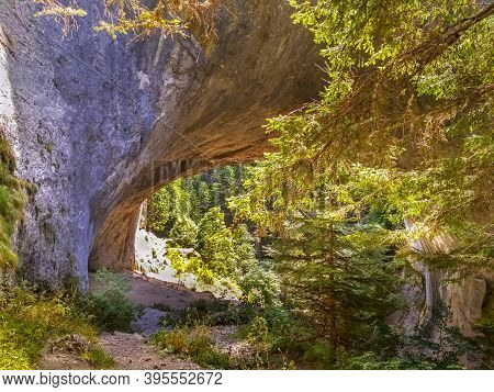 Chudnite Mostove Or Wonderful Bridges Natural Arches, Rhodope Mountains, Bulgaria, Sunset View