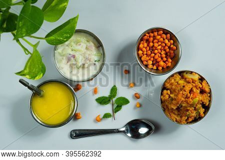Homemade Delicious And Tasty Food With Ghee On A White Background