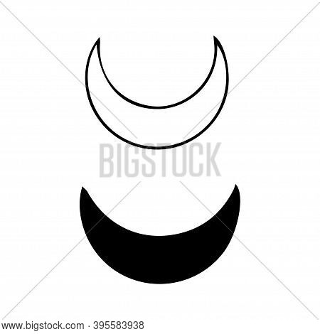 Vector Typography Poster With Boy Silhouette, Starry Night With The Moon And Pine Forest. Vintage St