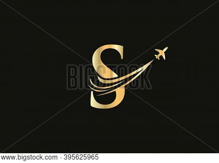Modern S Letter Travel Logo Design Concept Vector. S Travel Logo