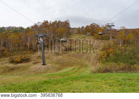 Tashiro Rapid Lift, Tashiro Ski Resort In Autumn Foliage Season. Naeba, Yuzawa, Niigata Prefecture, 