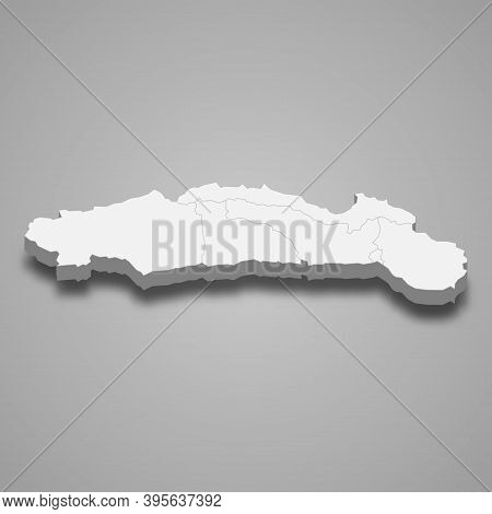 3d Isometric Map Of Gorontalo Is A Province Of Indonesia