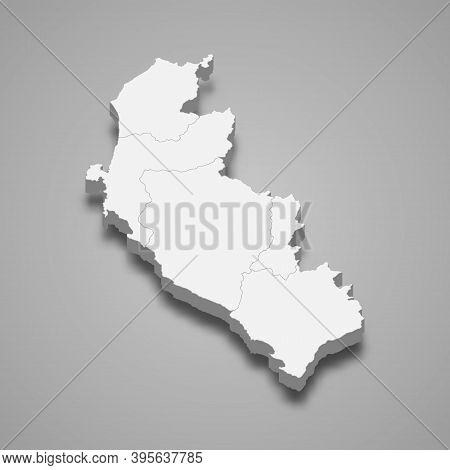 3d Isometric Map Of Ica Is A Region Of Peru